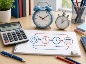 Imagen educativa para calculadora de conversi?n de tiempo con reloj, cron?metro y calculadora