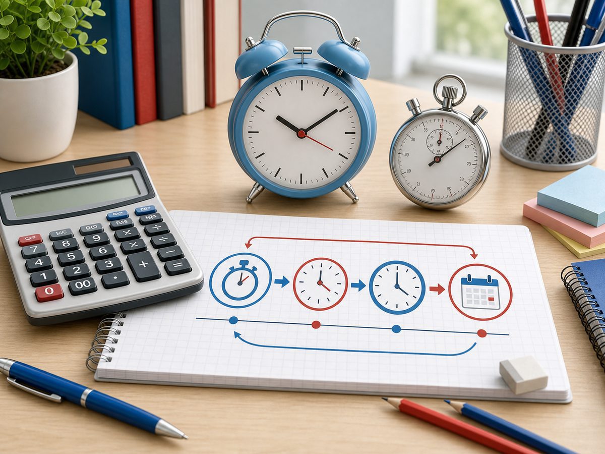 Imagen educativa para calculadora de conversi?n de tiempo con reloj, cron?metro y calculadora