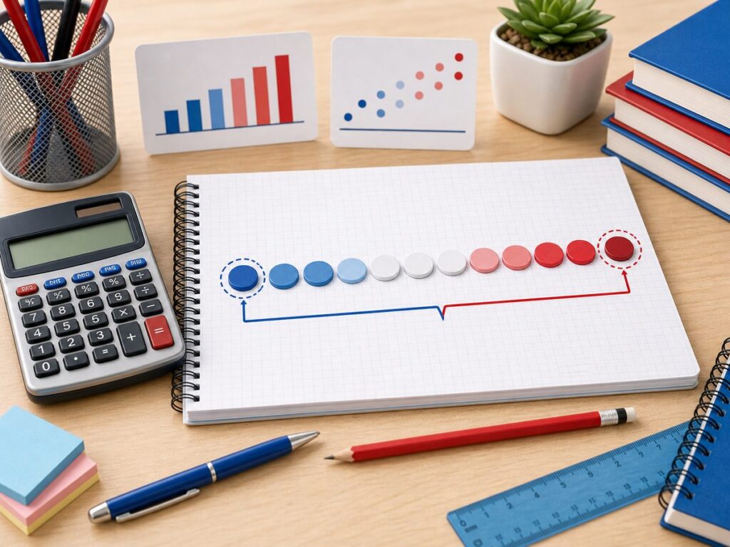 Imagen educativa para calculadora de rango con datos ordenados, extremos, dispersi?n y calculadora
