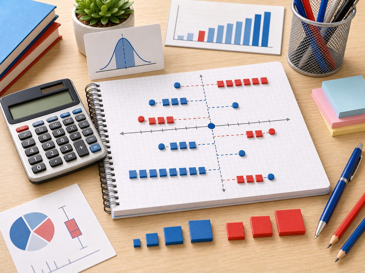Imagen educativa para calculadora de varianza con puntos de datos, media, dispersi?n y calculadora