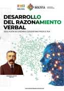Portada de Desarrollo del Razonamiento Verbal, texto de apoyo de Secundaria: un rostro de perfil formado por puntos y un hombre de bigote